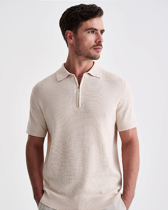 Polo Tricot Ziper Creme Ankor