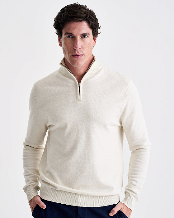 Tricot Gola Alta Off White Ankor