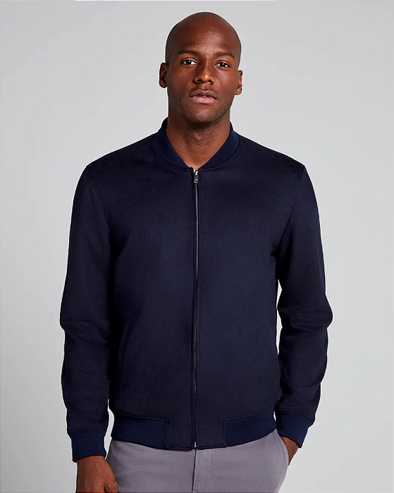 Jaqueta Suede Bomber Azul Marinho Highstil