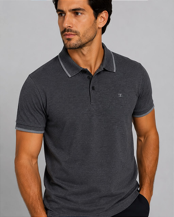 Gola Polo Piquet Madrid Cinza Escuro Invicci