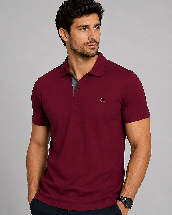 Gola Polo Slim Vinho Ogochi