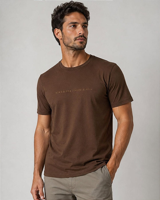Camiseta Premium Cotton Flex Slim Marrom King&Joe