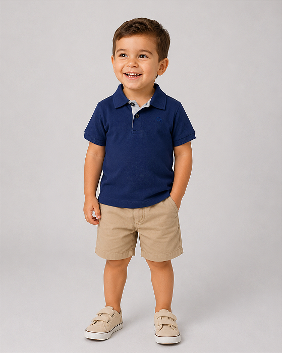 Gola Polo Infantil Azul Ogochi