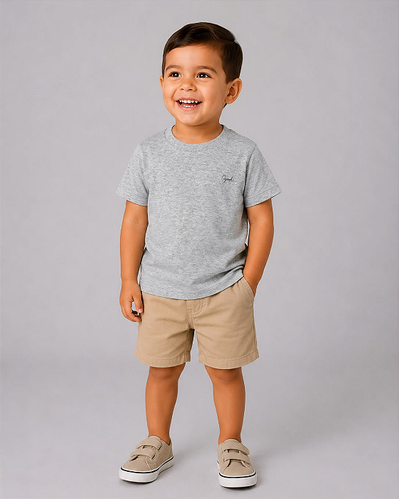 Camiseta Infantil Mescla Cinza Ogochi