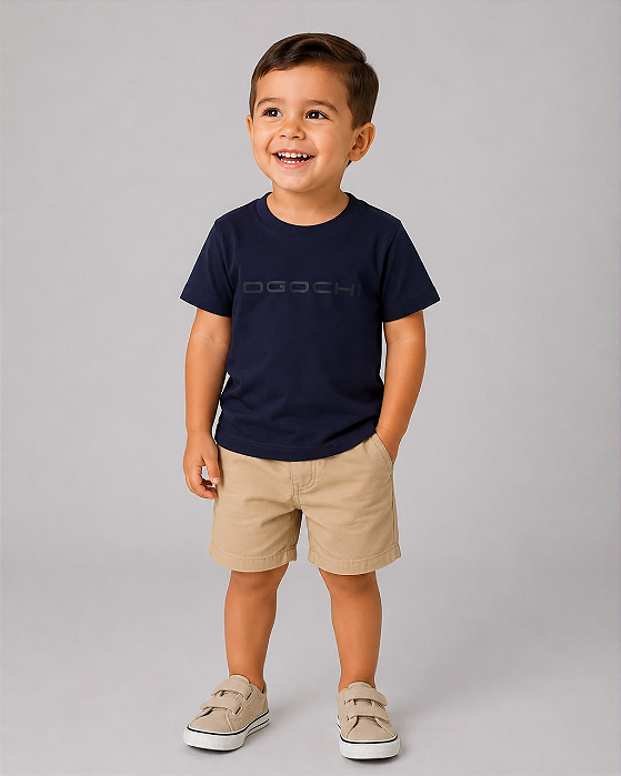 Camiseta Infantil Logo Azul Marinho Ogochi