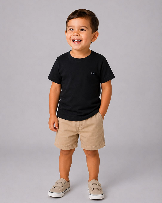 Camiseta Infantil Básica Preta Ogochi