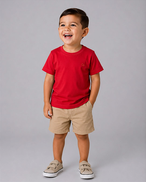 Camiseta Infantil Básica Vermelha Ogochi
