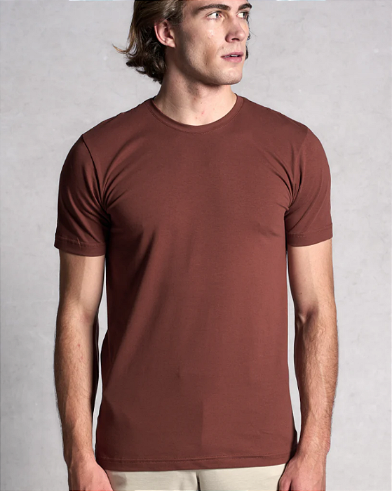 Camiseta Algodão Egipcio Marrom Ankor