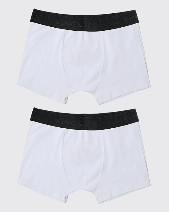 Kit 2 Cuecas Boxer Branca King&Joe