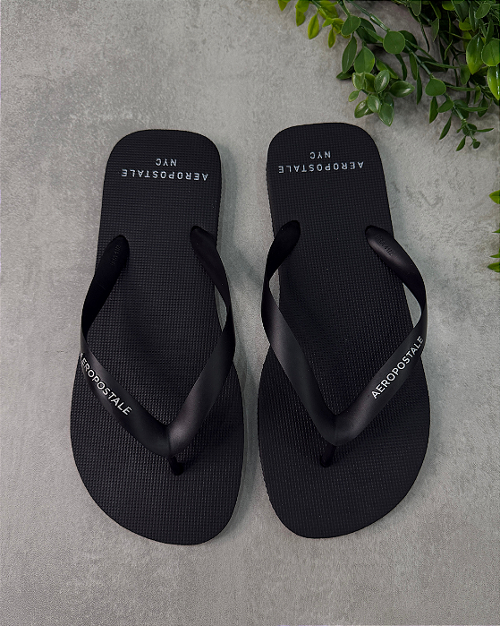 Chinelo Preto/Prata Aeropostale