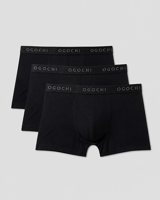 Kit 3 Cuecas Boxer Preta Ogochi