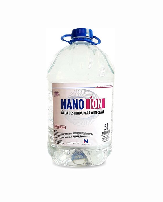 Água  Destilada Nano Íon Para Autoclave 5 Litros