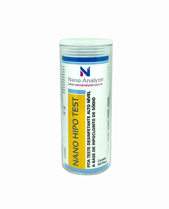 Fita Para Teste de Desinfetante a Base de Hipoclorito Estabilizado Nano Hipo Test C/ 50 Fitas