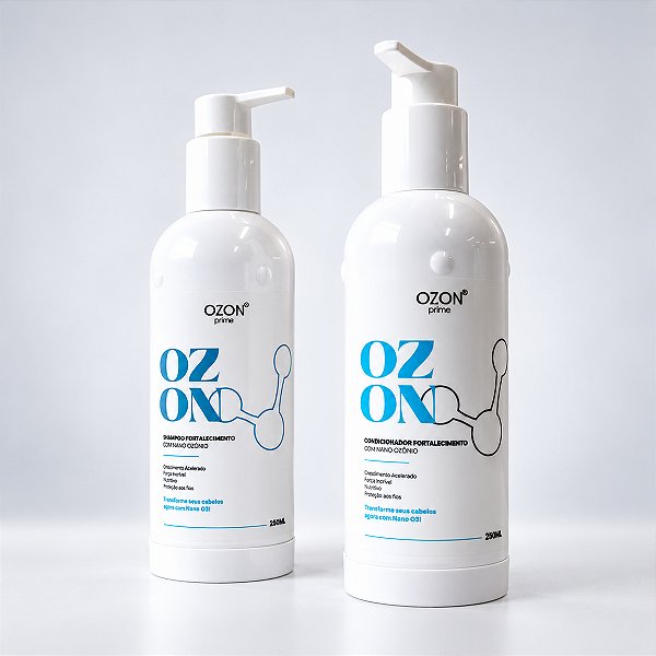 Kit Ozon Prime – Fortalecimento, Crescimento e Antiqueda | Shampoo + Condicionador (250ml cada)