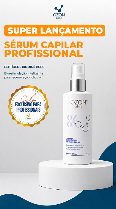 Sérum Capilar Profissional - Bioestimulação Folicular com Nano Ozônio e Peptídeos Biomiméticos