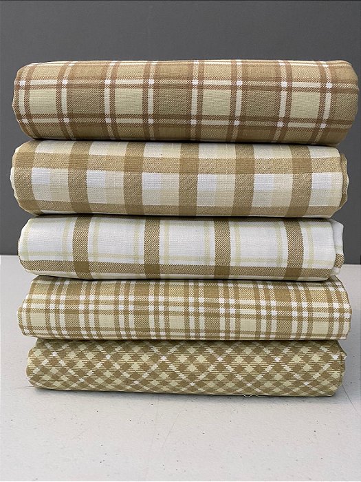 Kit Xadrez Tartan Creme