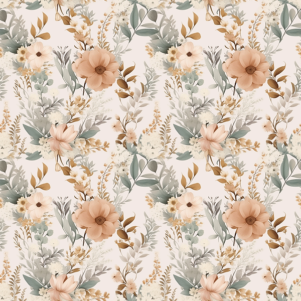 Digital D468 - Flor com Folhas Marrom