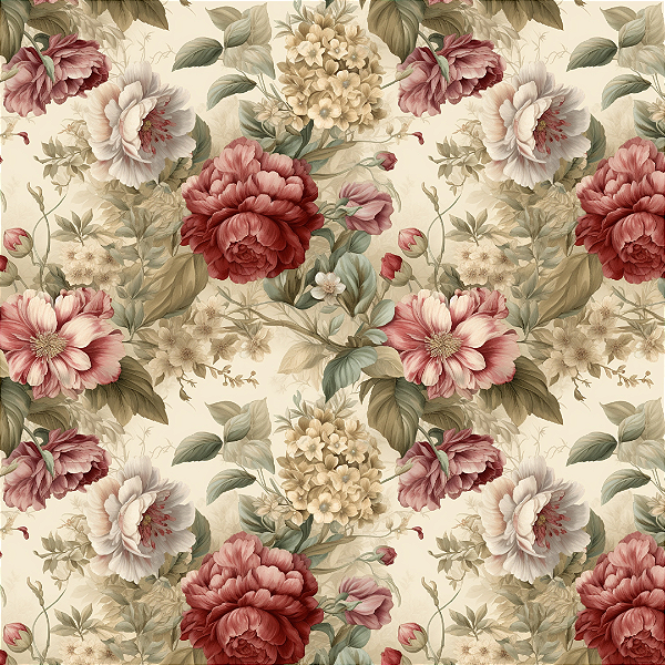 Digital D401- Flores Vintage Coral 04