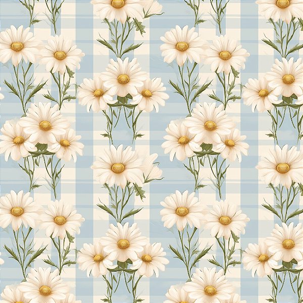 Digital Daisy Azul Claro