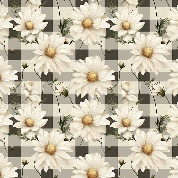 Digital Daisy Preto