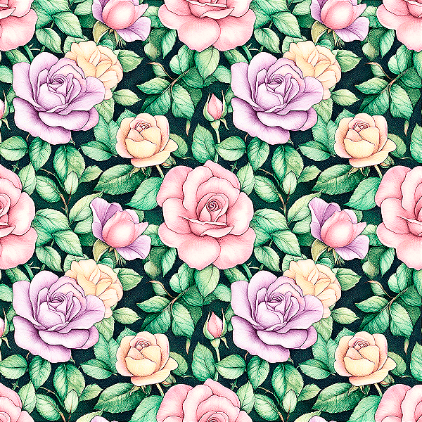 Digital Green Purple Rosas