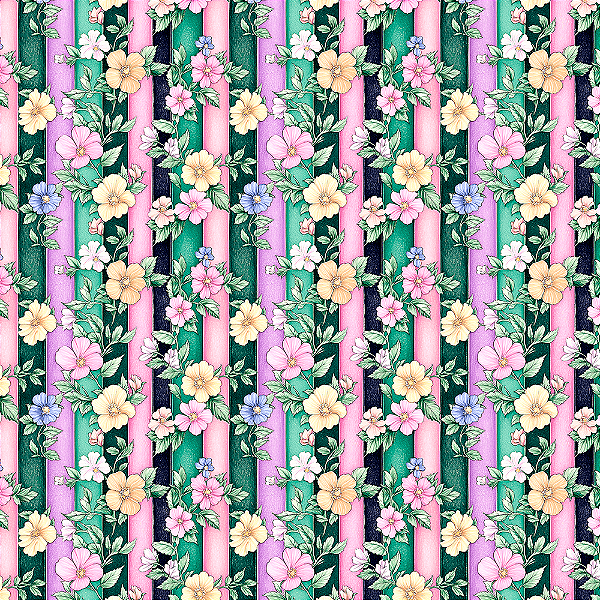 DUPLICADO - Digital Green Purple Flores e Listras