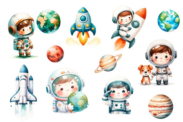 111311 - Estampa Fácil   ASTRONAUTAS