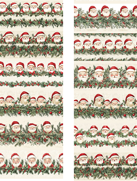 Tricoline Digital Barrado Papai Noel