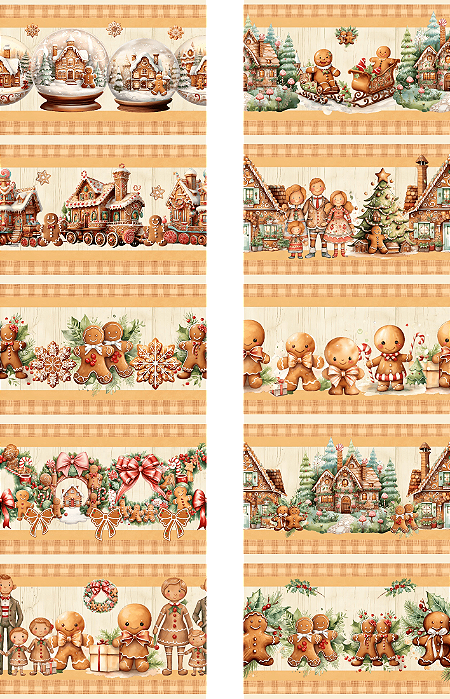 Tricoline Digital Barrado Gingerbread