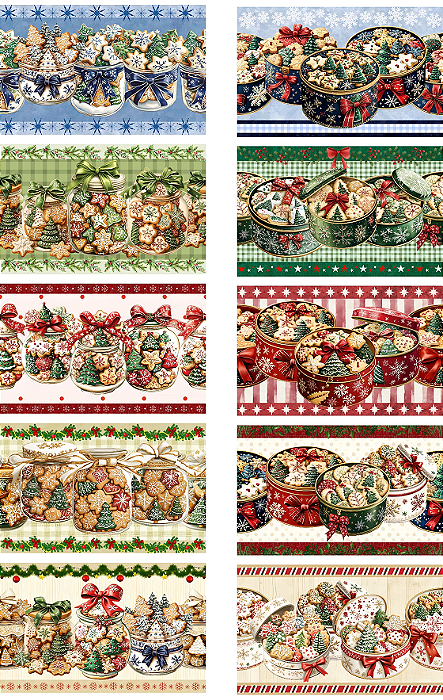 Tricoline Digital Barrado Natal Cookies