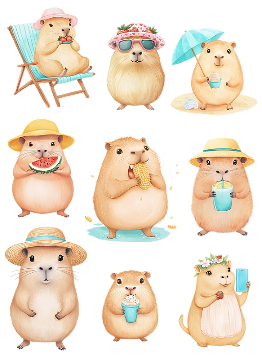 111346 - Estampa Fácil Capivaras Férias