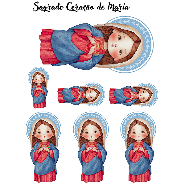 111361 - Estampa Fácil Sagrado Coração de Maria