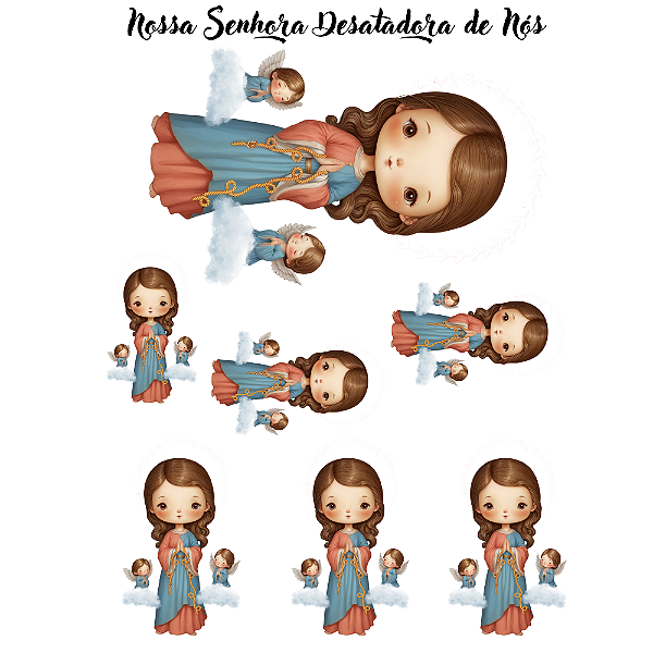 111366 - Estampa Fácil Nossa Senhora Desatadora dos Nós