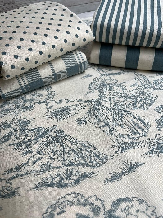 Kit Linho Estampado Marinho