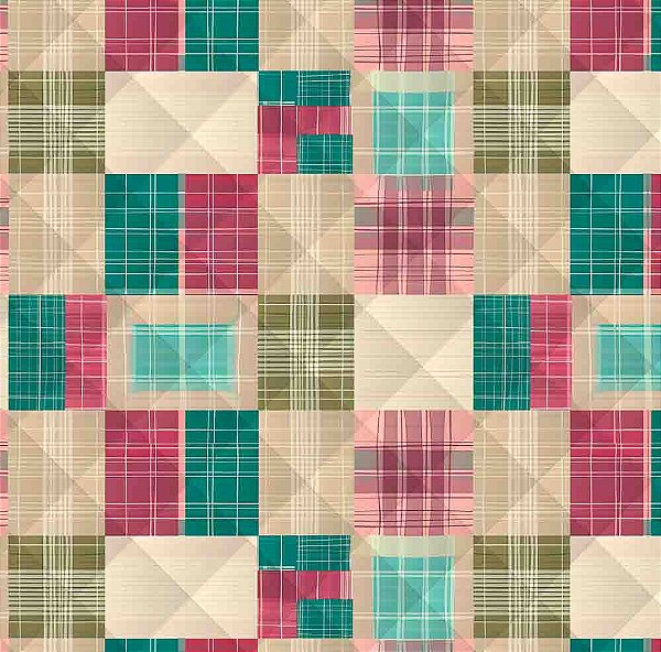 M062 - Matelassê Xadrez Patchwork