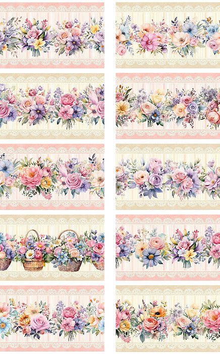 Barrado Floral Pastel