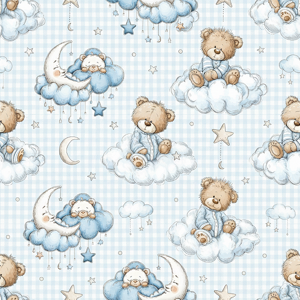 CORTE ESPECIAL DIGITAL - 48x150 CM - Baby Urso na Nuvem