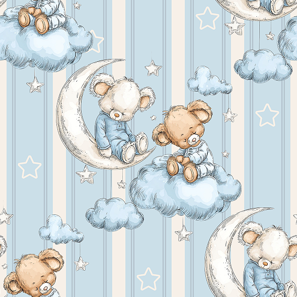 CORTE ESPECIAL - DIGITAL 48x150 CM - Baby Urso na Lua