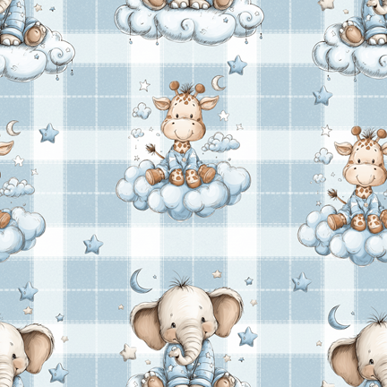 CORTE ESPECIAL DIGITAL - 48x150 CM - Baby Elefante Girafa