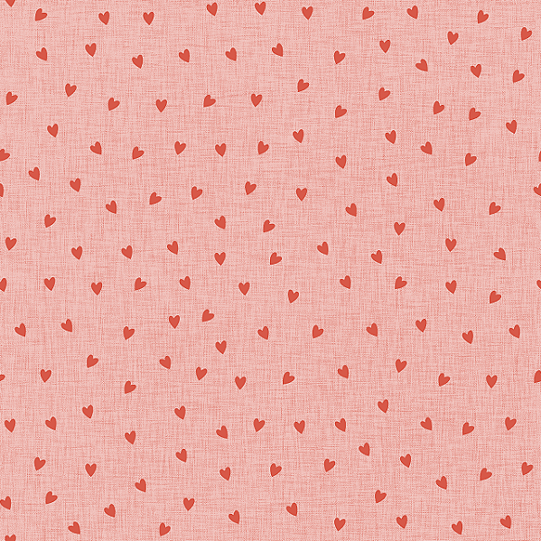 Tricoline 100% Algodão - Linha Criativa Coração Coral