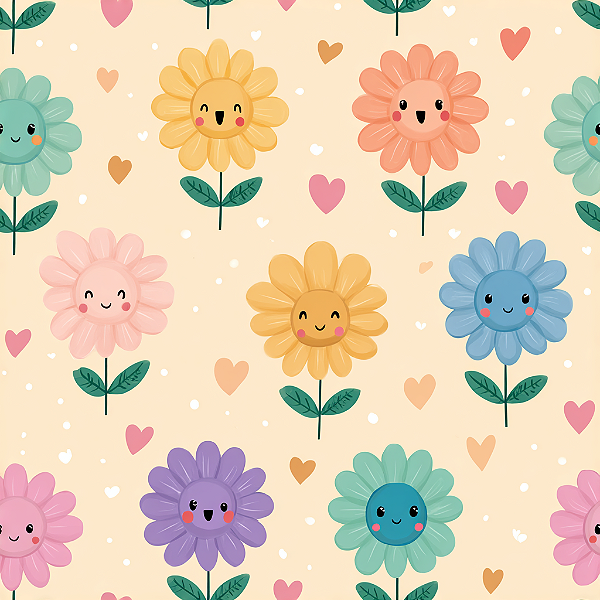 D2116 - Digital Happy Garden Flowers