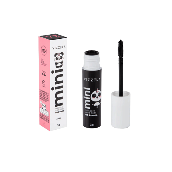 Mini Máscara para Cílios No Panda Rímel - Preta - Vizzela