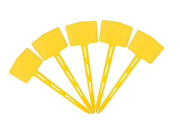 Kit 50 Vareta Plástica para Identificação de Plantas 15 cm - Cor Amarelo