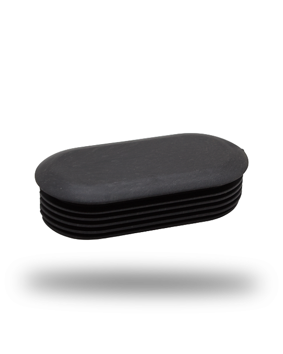 Ponteiras Oblonga Sanfonada Interna 98x50 kit com 50 unidades + 4 Roldanas para cabo de aço Ø110mm