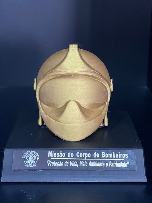 Capacete decorativo Dourado/Preto