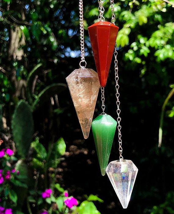 Pêndulo de Cristais Naturais