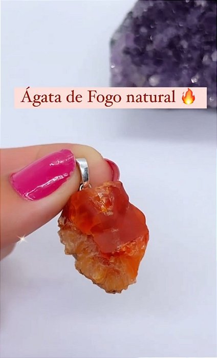 Pingente Ágata de Fogo bruta