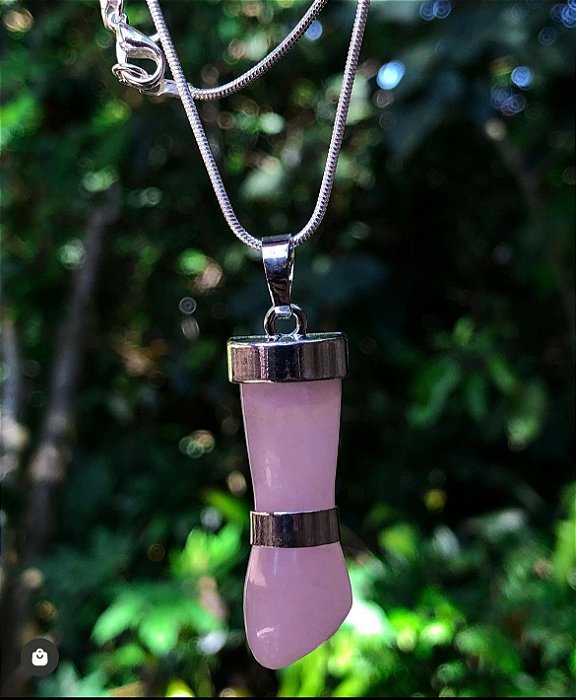 Colar  figa Quartzo Rosa