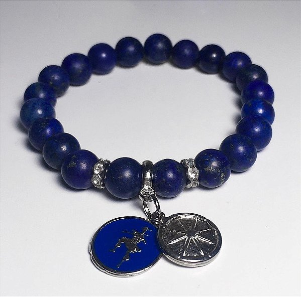 Pulseira Mix de Ogum com Pedra Lapis Lazuli