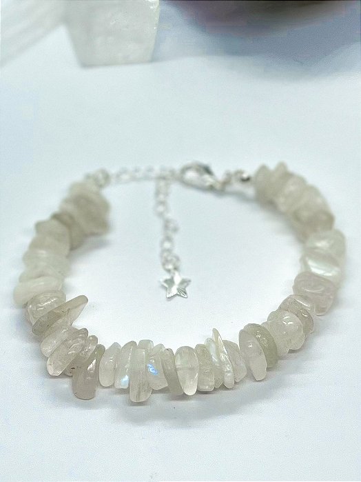 Pulseira Cascalho pedra da lua natural